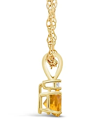 Citrine (3/4 ct.t.w) and Diamond Accent Pendant Necklace in 14K Yellow Gold