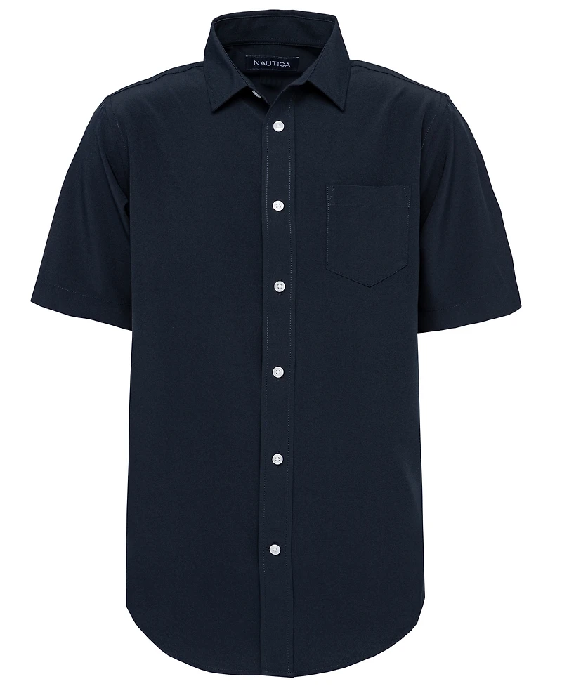 Nautica Big Boys Husky Short Sleeve Performance Woven Shirt