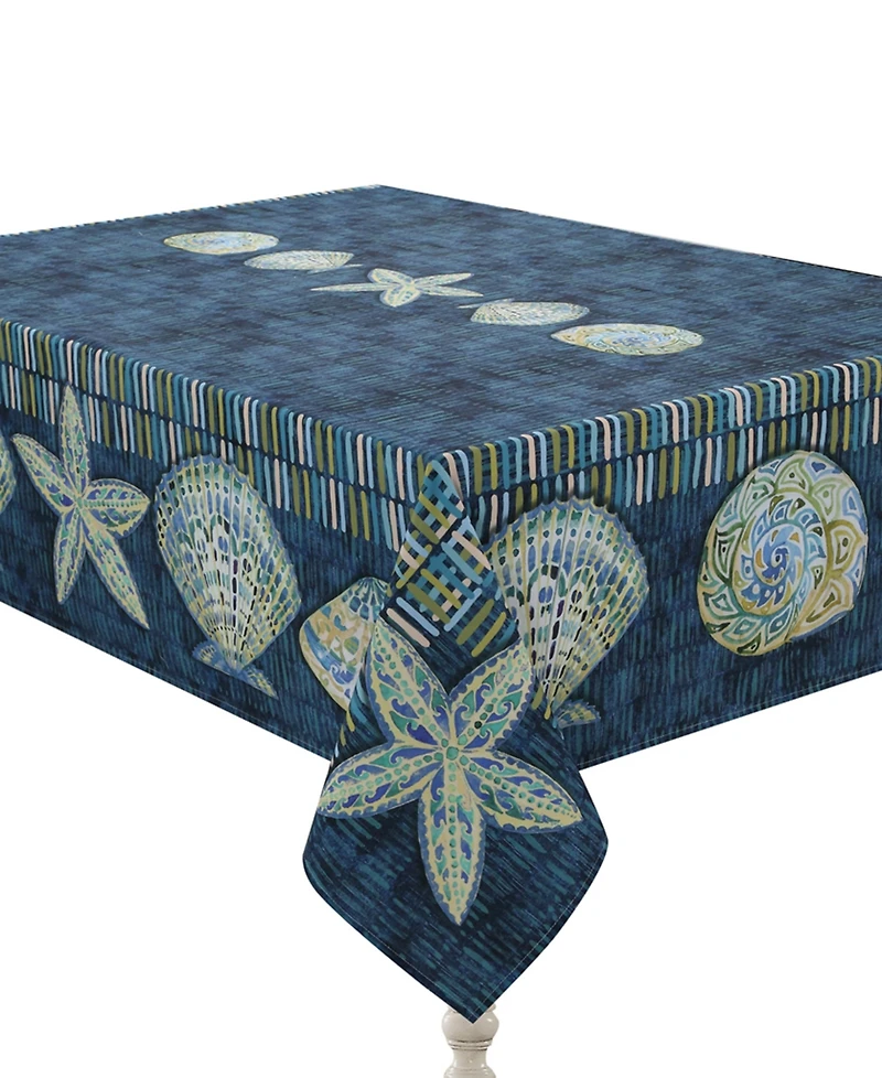 Laural Home Embellished Shells Tablecloth, 70" x 144"