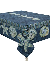 Laural Home Embellished Shells Tablecloth, 70" x 144"