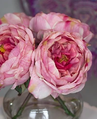 Nearly Natural Fancy Pink Rose Arrangement with Vase
