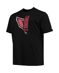 Men's New Era Black Arizona Cardinals Big and Tall 2-Hit T-shirt