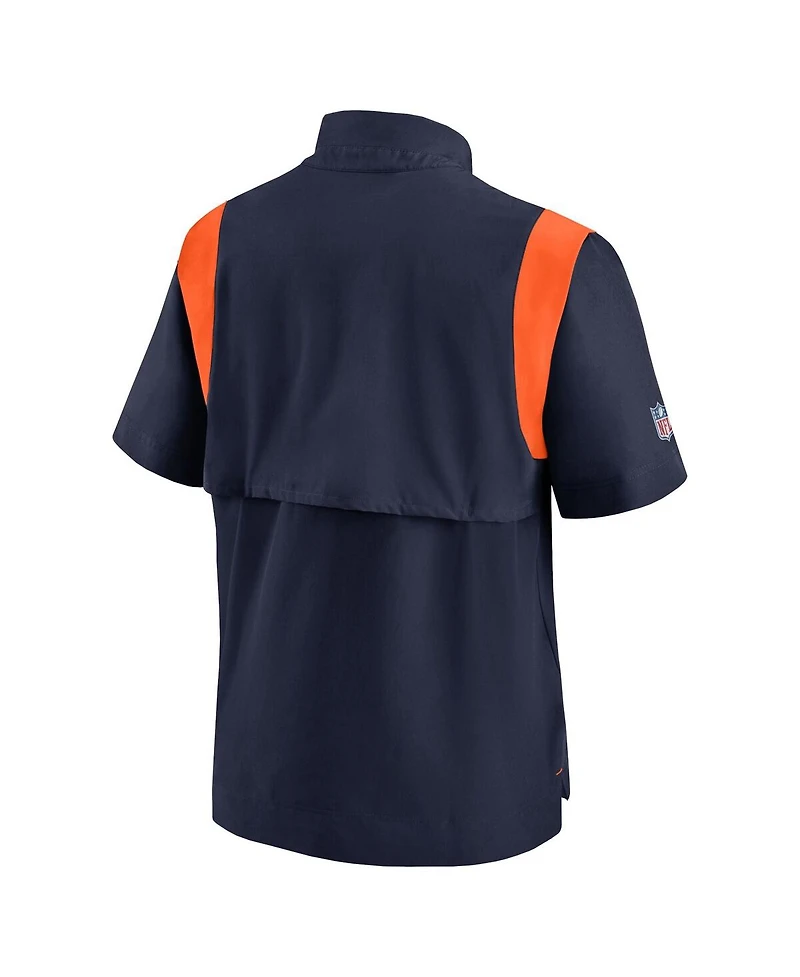 Men's Nike Navy Denver Broncos Coaches Chevron Lockup Pullover Top