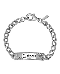 2028 Silver-Tone Embossed Curb Link Bracelet