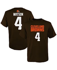 Big Boys Deshaun Watson Brown Cleveland Browns Mainliner Player Name and Number T-shirt