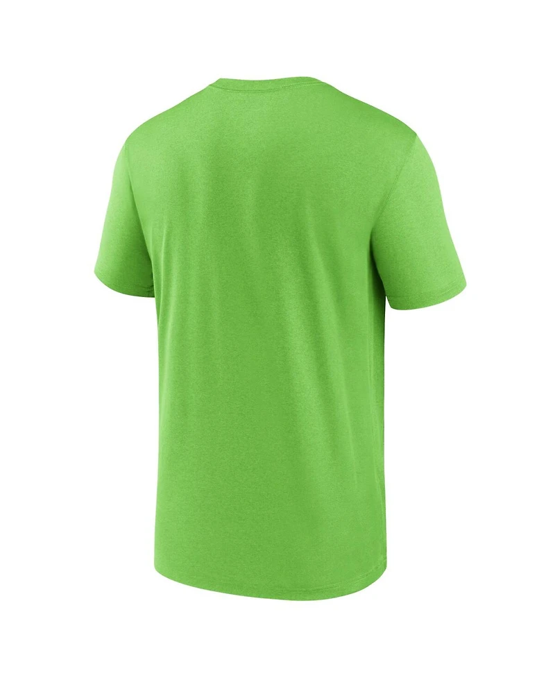 Men's Nike Neon Green Seattle Seahawks Horizontal Lockup Legend T-shirt