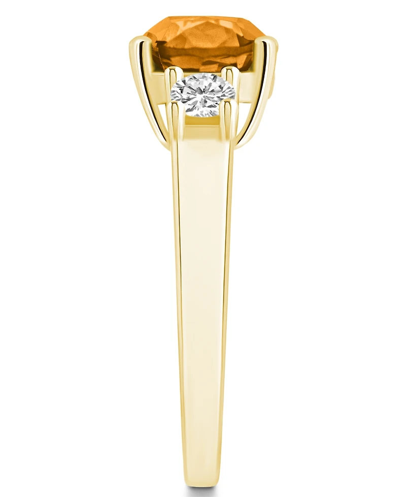 Macy's Citrine (2 ct. t.w.) and Diamond (1/3 Ring 14K Yellow Gold
