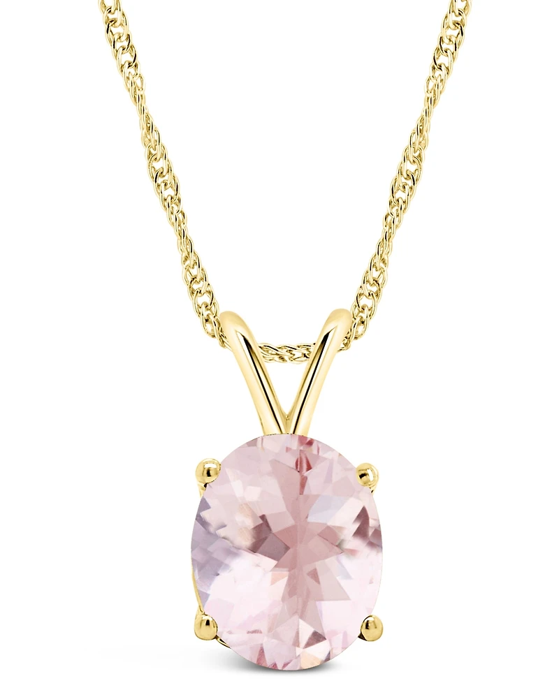 Macy's Morganite (2-1/2 ct. t.w.) Pendant Necklace in 14K Gold