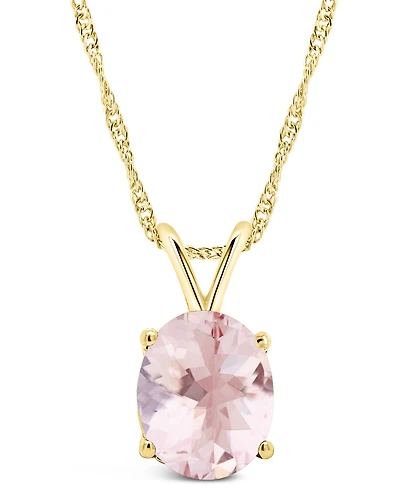 Macy's Morganite (2-1/2 ct. t.w.) Pendant Necklace in 14K Gold