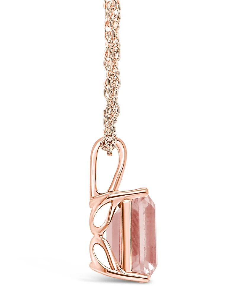 Macy's Morganite (3 ct. t.w.) Pendant Necklace in 14K Rose Gold
