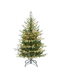 4.5' Pre-Lit Slim Balsam Fir Tree with 200 Underwriters Laboratories Clear Incandescent Lights, 1069 Tips
