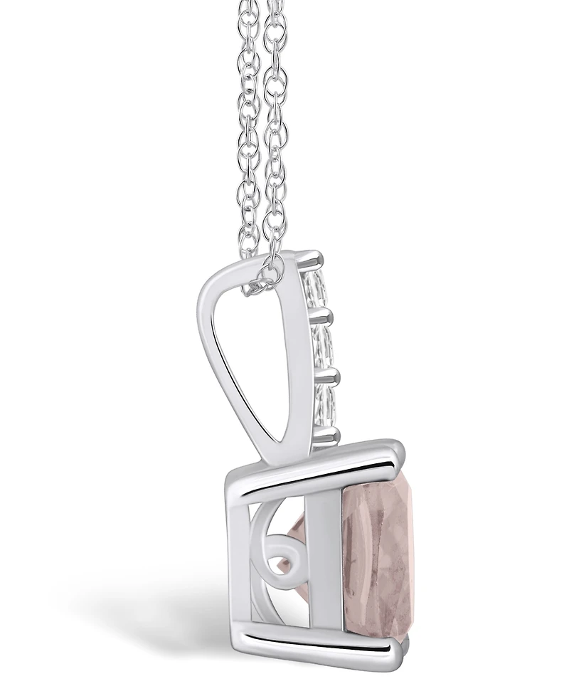 Macy's Morganite ( Ct. T.w.) and Diamond Accent Pendant Necklace in 14K Gold