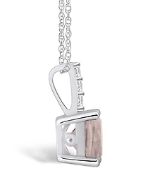 Macy's Morganite ( Ct. T.w.) and Diamond Accent Pendant Necklace in 14K Gold