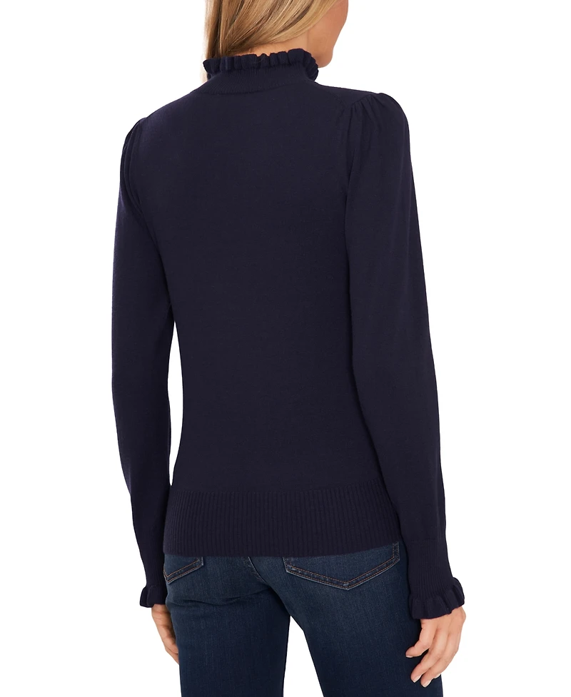 CeCe Women's Mock Neck Long Sleeve Sweater