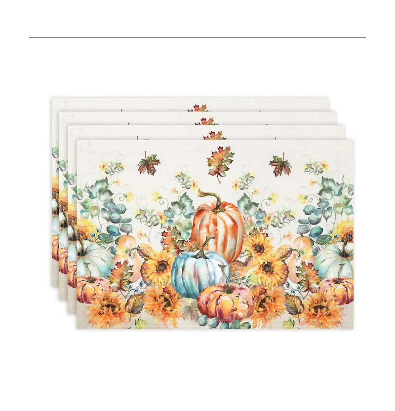 Laural Home Harvest Sun Set of 4 Placemats, 13" x 19"