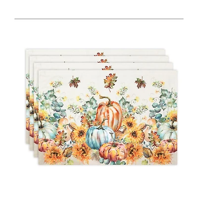 Laural Home Harvest Sun Set of 4 Placemats, 13" x 19"