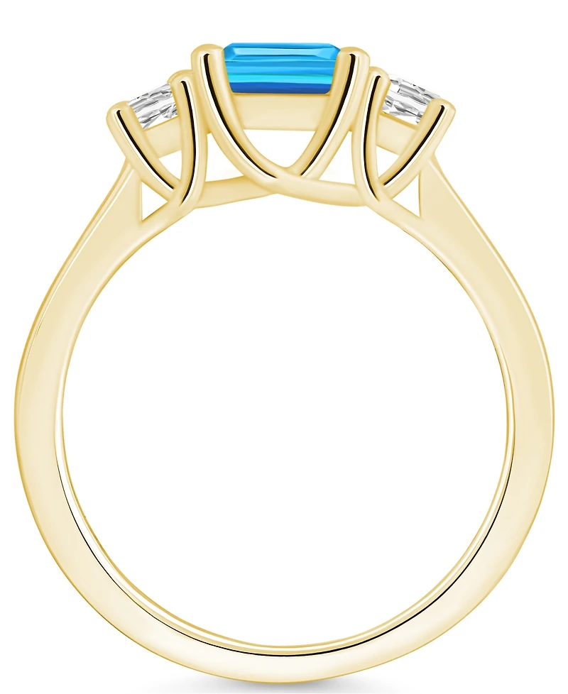 Macy's Blue Topaz and Diamond Ring (2 ct.t.w 1/4 ct.t.w) 14K Yellow Gold