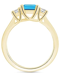 Macy's Blue Topaz and Diamond Ring (2 ct.t.w 1/4 ct.t.w) 14K Yellow Gold
