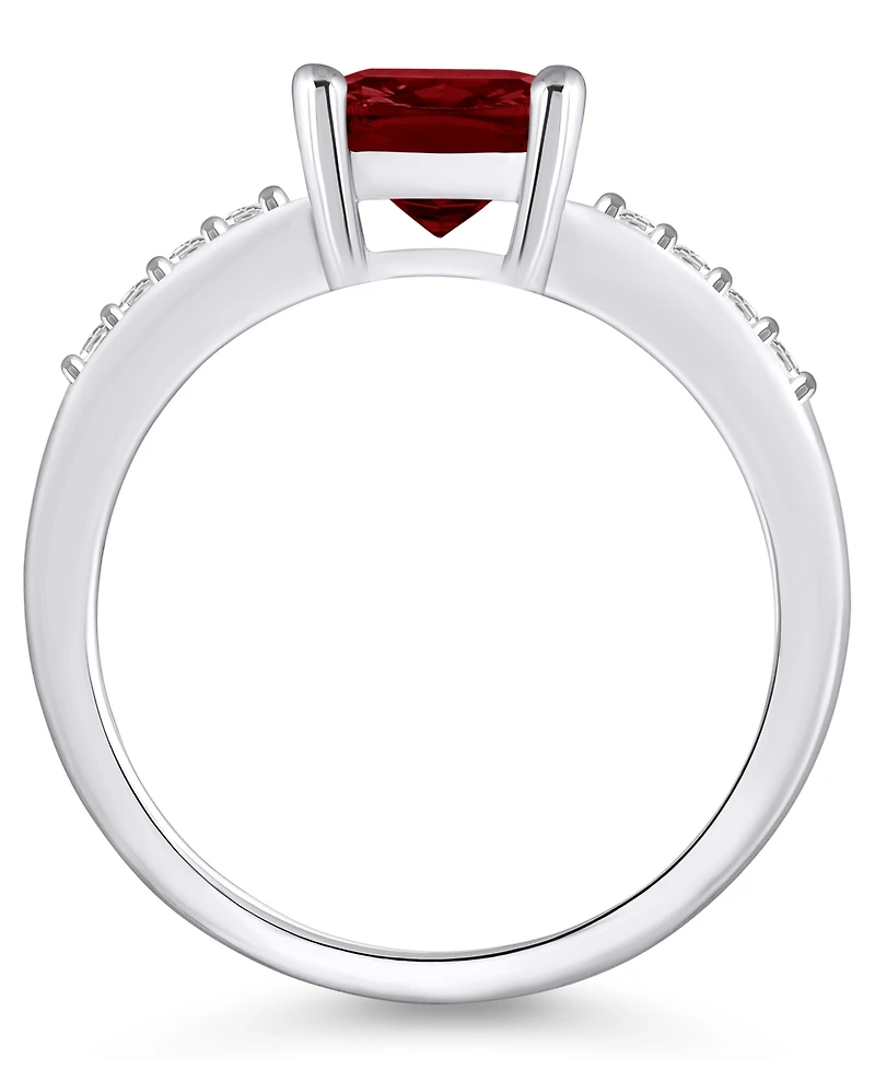 Macy's Garnet and Diamond Ring (2-3/4 ct.t.w 1/8 ct.t.w) 14K White Gold