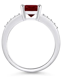 Macy's Garnet and Diamond Ring (2-3/4 ct.t.w 1/8 ct.t.w) 14K White Gold