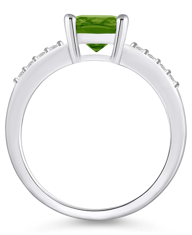 Macy's Peridot and Diamond Ring (2-3/8 ct.t.w 1/8 ct.t.w) 14K White Gold