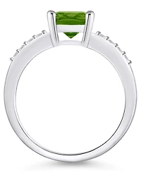 Macy's Peridot and Diamond Ring (2-3/8 ct.t.w 1/8 ct.t.w) 14K White Gold