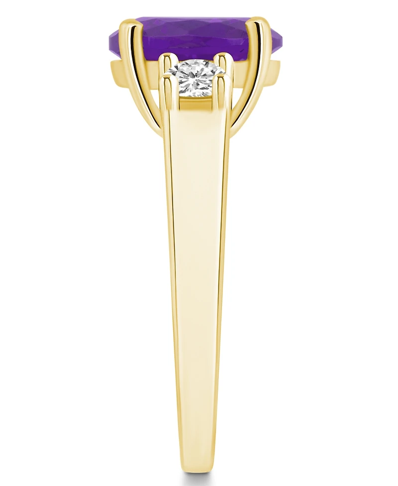 Macy's Amethyst and Diamond Ring (2-1/2 ct.t.w 1/3 ct.t.w) 14K Yellow Gold
