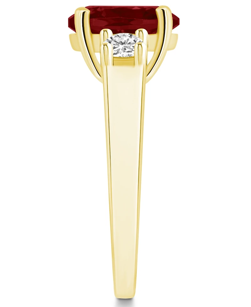 Macy's Garnet and Diamond Ring (3-1/10 ct.t.w 1/3 ct.t.w) 14K Yellow Gold