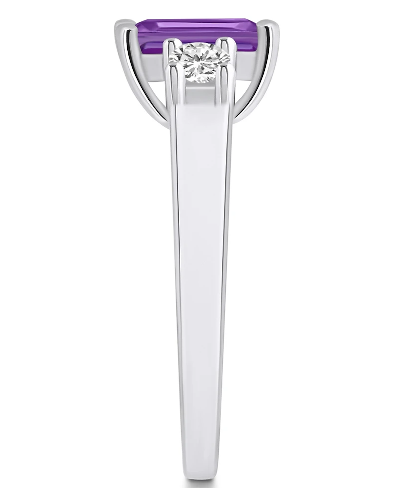 Macy's Amethyst and Diamond Ring (1-5/8 ct.t.w 1/4 ct.t.w) 14K White Gold