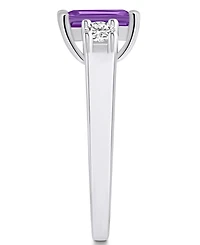 Macy's Amethyst and Diamond Ring (1-5/8 ct.t.w 1/4 ct.t.w) 14K White Gold