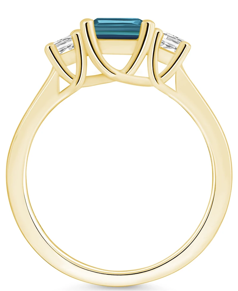 Macy's London Blue Topaz and Diamond Ring (2 ct.t.w 1/4 ct.t.w) 14K Yellow Gold