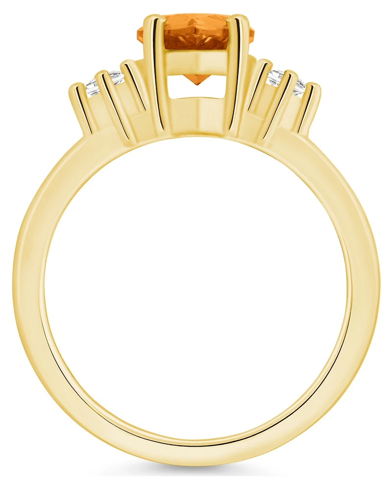Macy's Citrine and Diamond Ring (1-3/4 ct.t.w 1/10 ct.t.w) 14K Yellow Gold