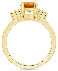 Macy's Citrine and Diamond Ring (1-3/4 ct.t.w 1/10 ct.t.w) 14K Yellow Gold