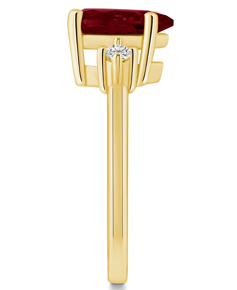 Macy's Garnet and Diamond Ring (1-3/4 ct.t.w 1/10 ct.t.w) 14K Yellow Gold