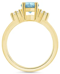 Macy's Aquamarine and Diamond Ring (1-5/8 ct.t.w 1/10 ct.t.w) 14K Yellow Gold