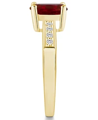 Macy's Garnet and Diamond Ring (1-1/2 ct.t.w 1/8 ct.t.w) 14K Yellow Gold