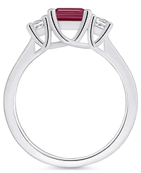 Macy's Garnet and Diamond Ring (2 ct.t.w 1/4 ct.t.w) 14K White Gold