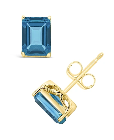 Macy's London Topaz (4 ct. t.w.) Stud Earrings in 14K Gold