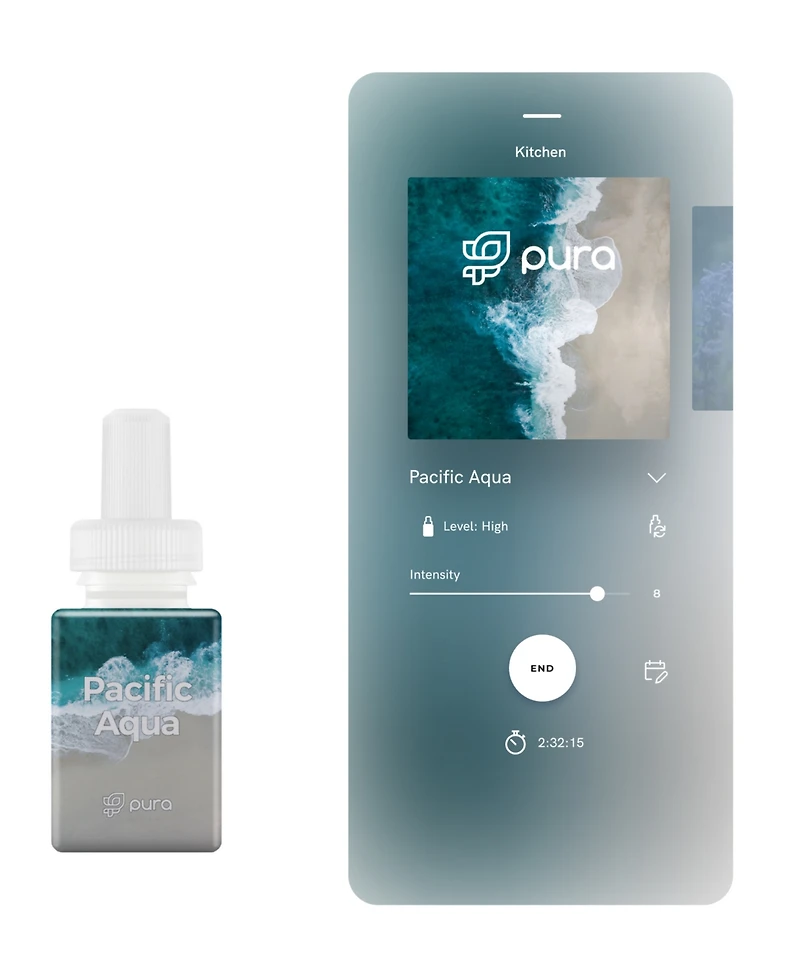 Pura - Pacific Aqua Smart Home Air Diffuser Fragrance- Smart Home Scent Refill - Up to 120-Hours of Premium Fragrance per Refill
