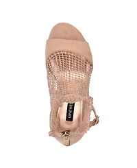 Nine West Women's Imery Mesh Peep Toe Booties