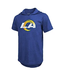 Men's Majestic Threads Odell Beckham Jr. Royal Los Angeles Rams Player Name & Number Tri-Blend Hoodie T-shirt