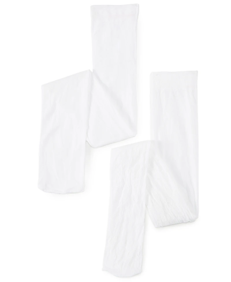 Trimfit 2-Pack Lace Microfiber Tights, Little Girls & Big