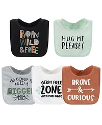The Peanutshell Terry Feeding Baby Boy Bibs, 10 Pack, Dino