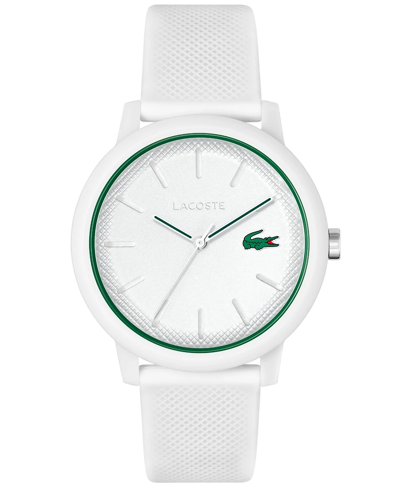 Lacoste Men's L.12.12 White Silicone Strap Watch 42mm