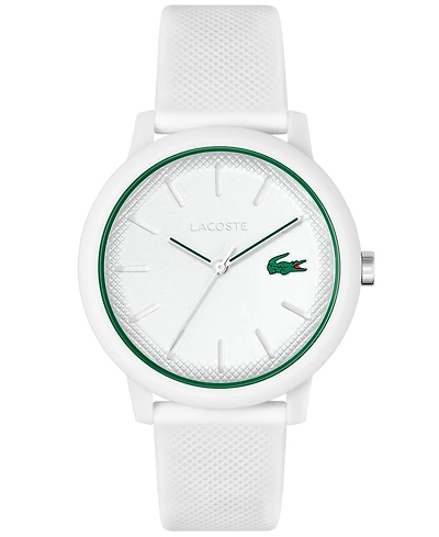 Lacoste Men's L.12.12 White Silicone Strap Watch 42mm