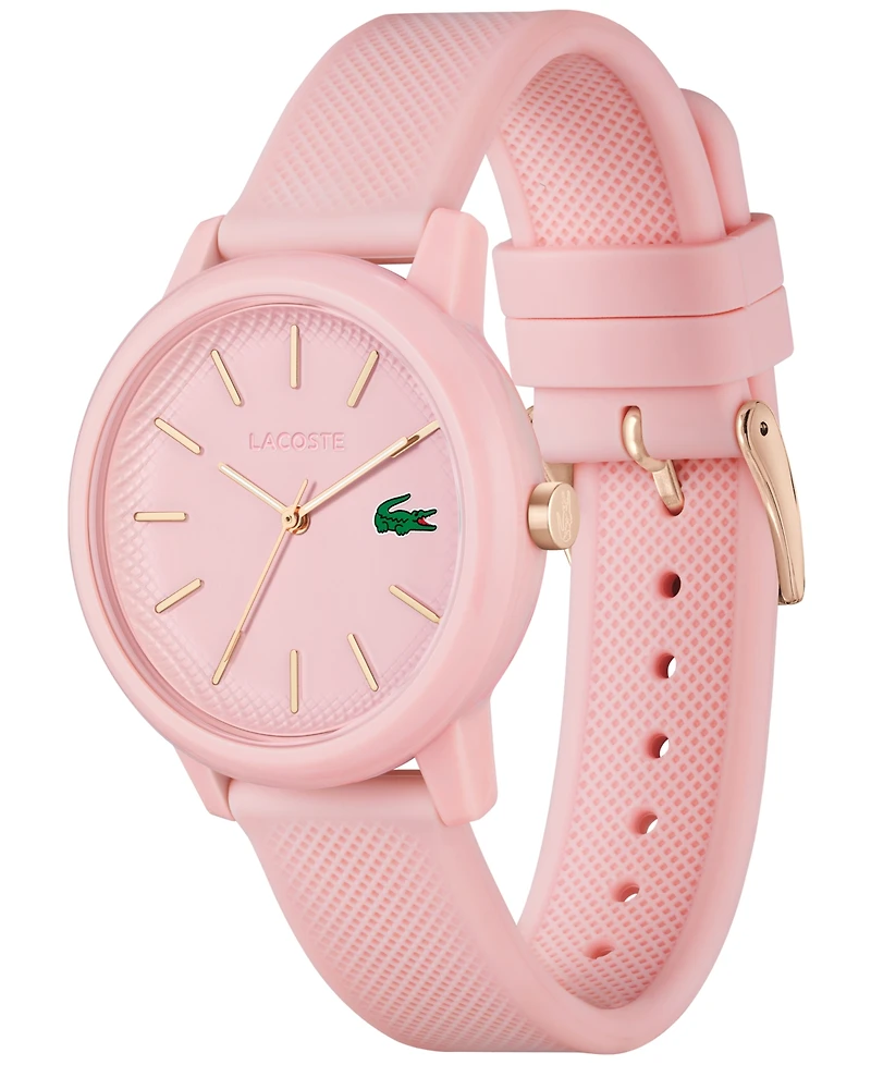 Lacoste Women's L.12.12 Pink Silicone Strap Watch 36mm