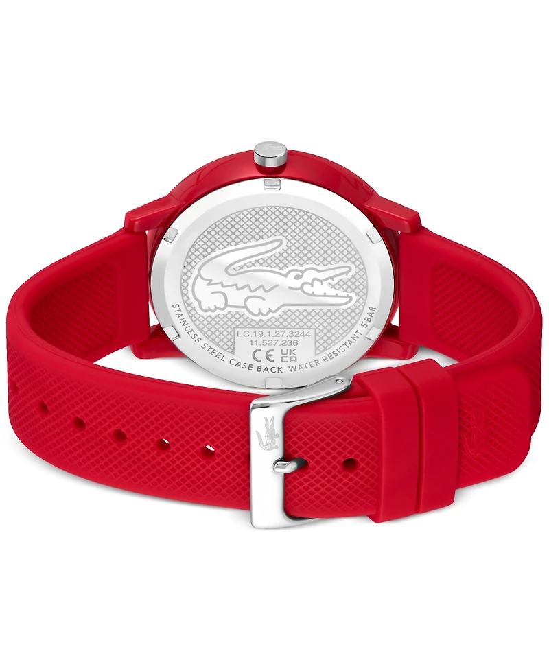 Lacoste Men's L.12.12 Red Silicone Strap Watch 42mm