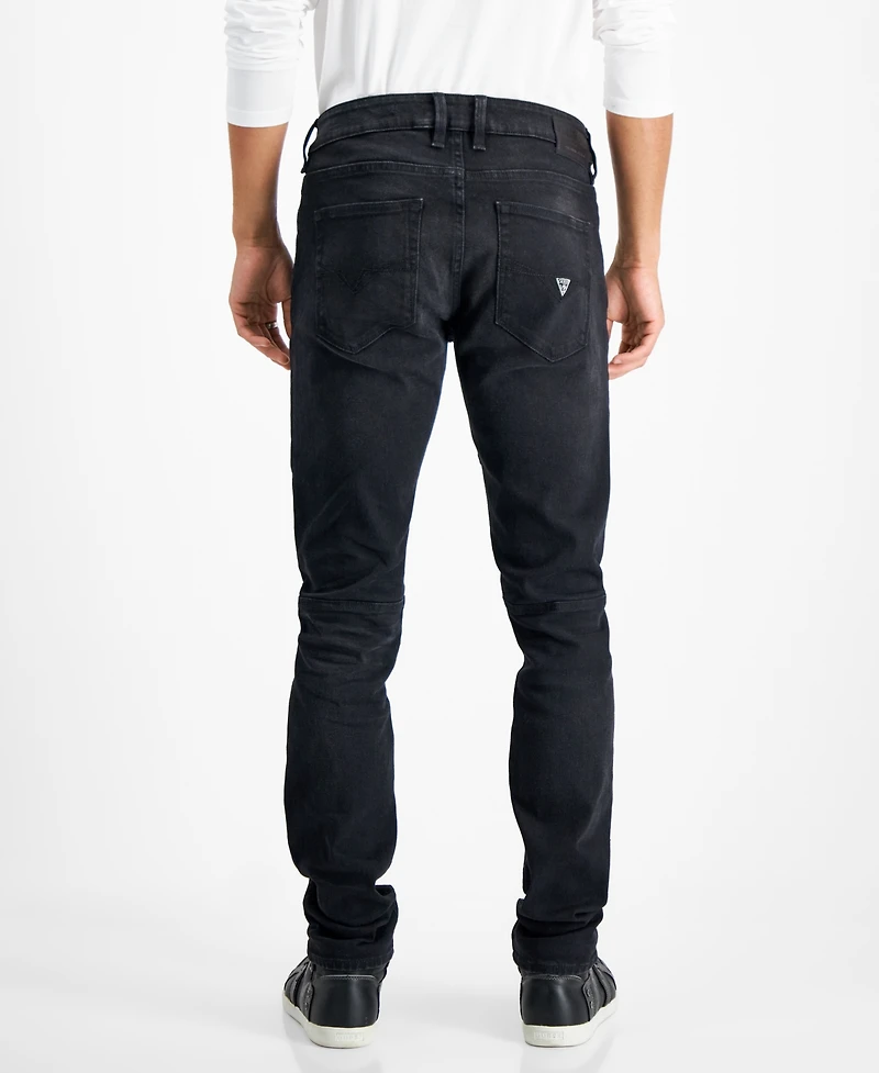 Guess Men's Eco Slim Tapered Moto Fit Jeans