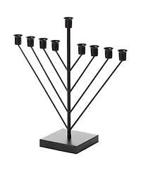 9 Branch Electric Chabad Judaic Chanukah Menorah with Led Candle Design Candlestick