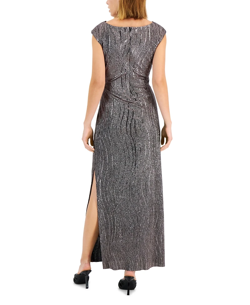 Connected Textured Metallic Gown
